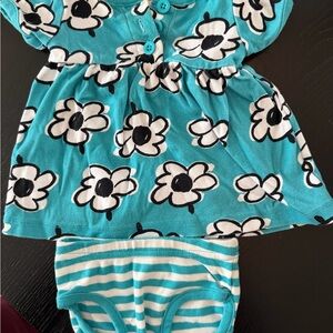 Hanna Andersson Floral Baby Dress with Striped Bloomers